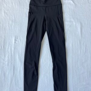Lululemon Athletica Black Leggings With Mesh Detail- Size 2